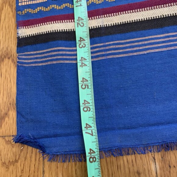 VTG Guatemalan Hand Woven Cotton Blue Textile Tapestry Llama 48" x 21” NWT - Picture 4 of 5